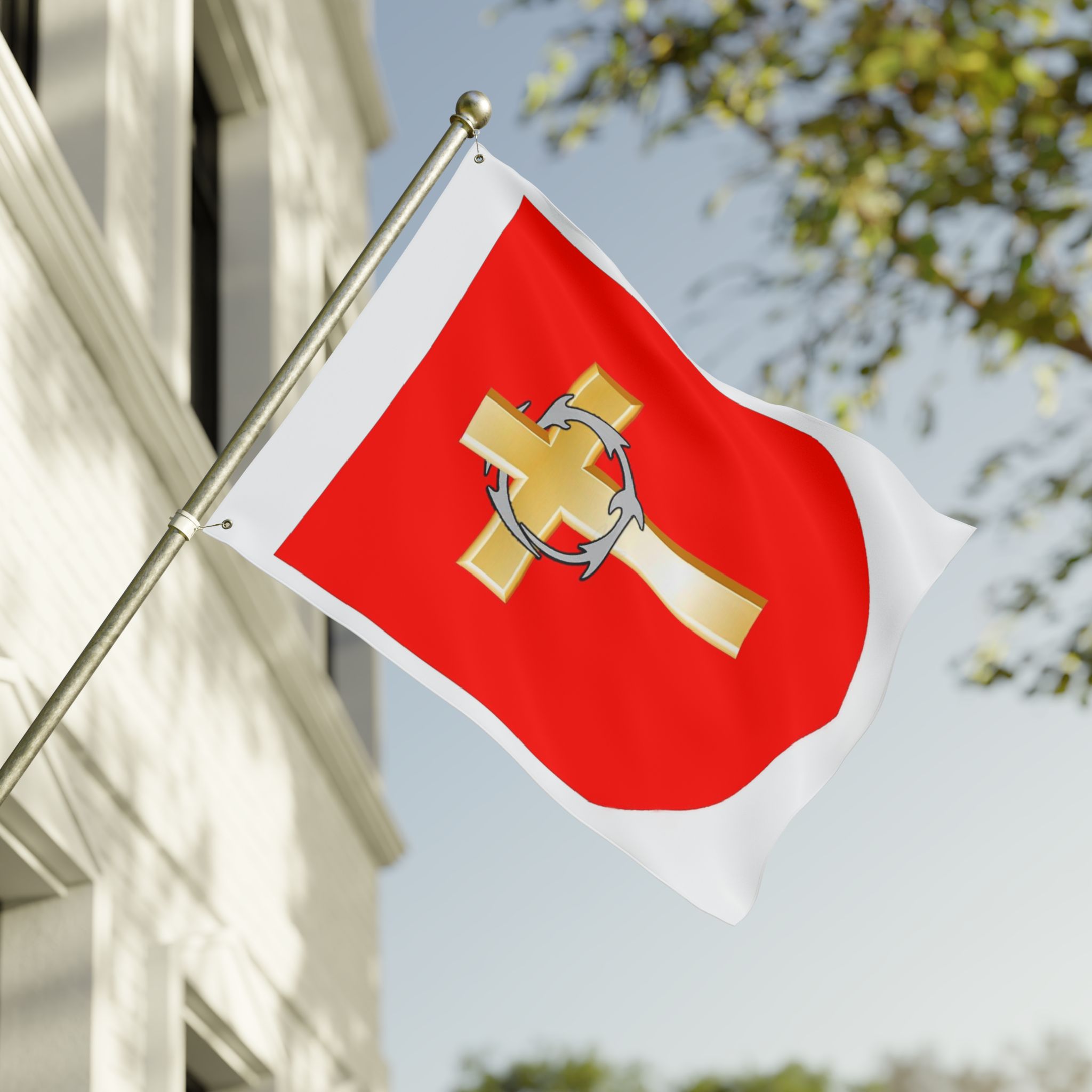 Barony of the Silver Ring Double Sided Vertical Flag - Image 9