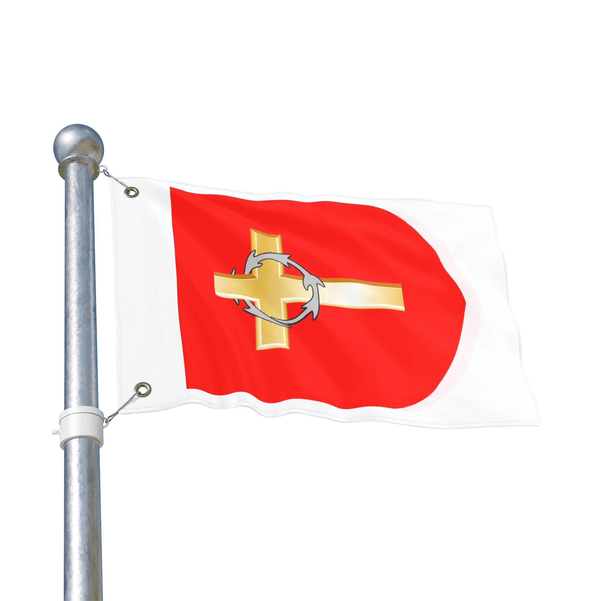 Barony of the Silver Ring Double Sided Vertical Flag - Image 2