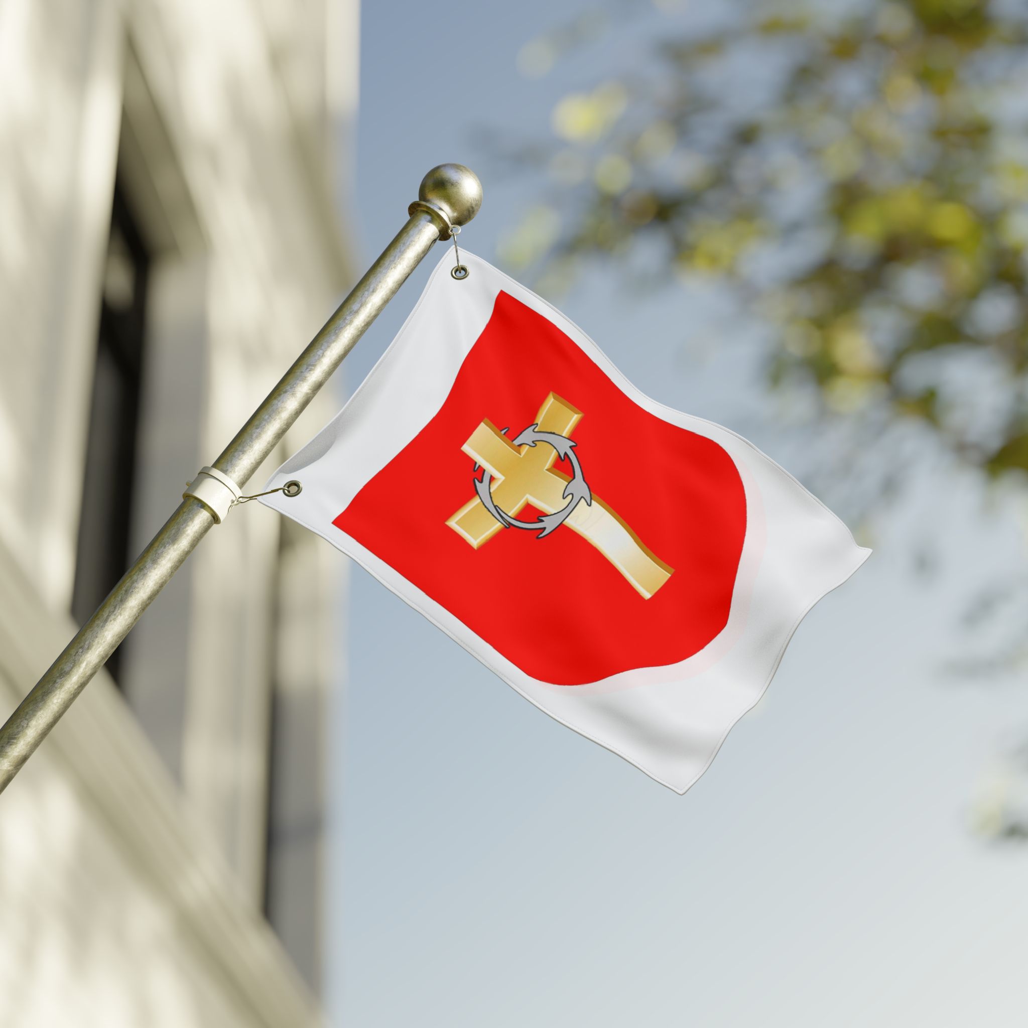 Barony of the Silver Ring Double Sided Vertical Flag - Image 3